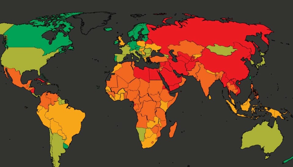 I den nye verdensrangeringen er handlingsrommet til sivilsamfunnet vurdert som åpent i 38 land, begrenset i 42, hindret i 40, undertrykket i 50 og lukket i 27 land.