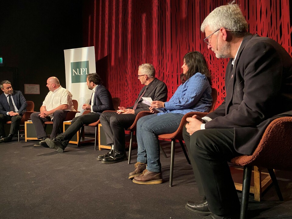 Fra venstre: Ole Jacob Sending (Nupi), Stig Jarle Hansen (NMBU), Arvinn Gadgil (UNDP), Øystein Botillen (Naba), Karoline Andaur (WWF) og Dagfinn Høybråten (Kirkens Nødhjelp) kom med innspill til den nye strategien.