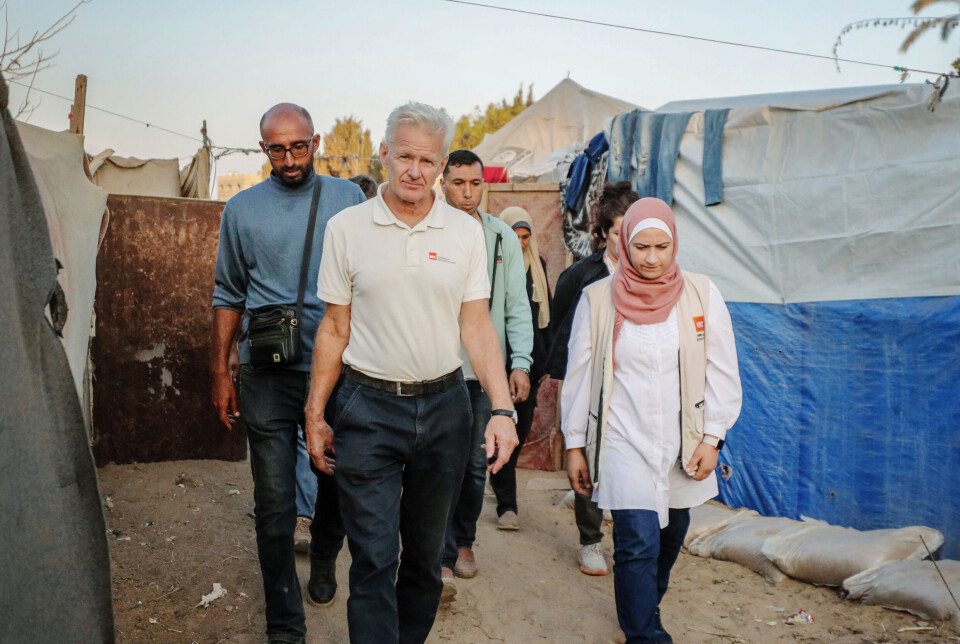 Flyktninghjelpens generalsekretær Jan Egeland på besøk i Gaza by i fjor.